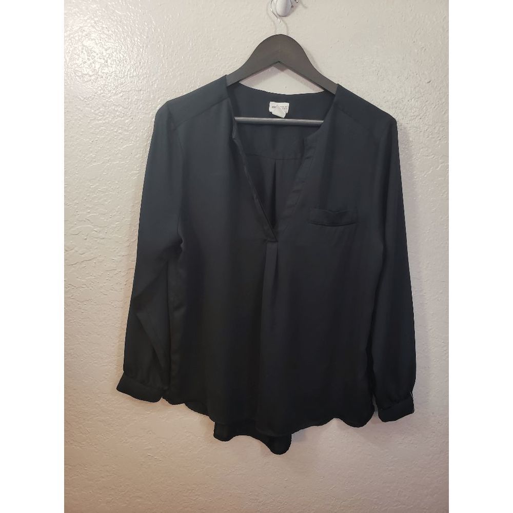 H&M Conscious Collection Black Lightweight Blouse size 16